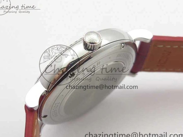 MIROTIME 0215 Portofino Automatic 37 SS M+F 1:1 Best Edition Silver Dial RG Markers on Red Crocodile Strap A Reliable 7154